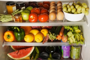 Packed Refrigerator Shelves